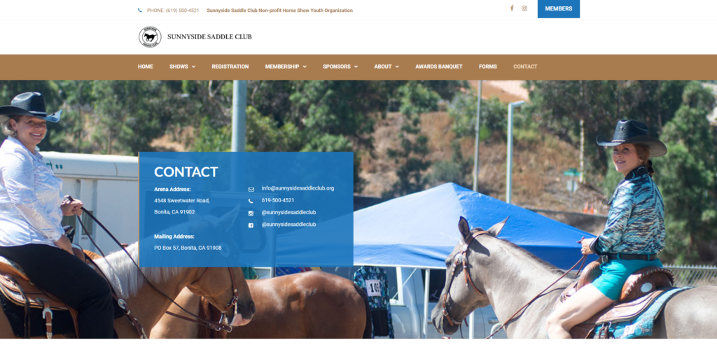 Contact | Sunnyside Saddle Club Horse Shows